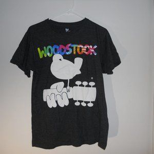 Woodstock Peace Dove Guitar Logo Tshirt M euc